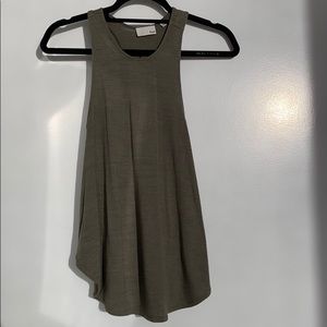 Razor back olive green high neck tank from aritzia
